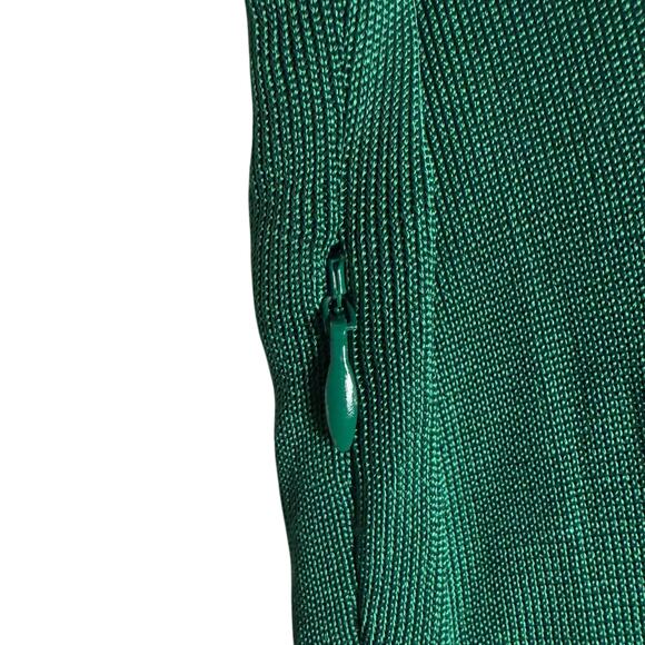 Sandro Green Viscose Knit Short Sleeve Asymmetric Printed Dress Size Small - Picture 11 of 11